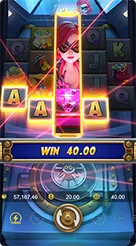 Heist Stakes · Memeriksa tiga panel angka di atas tombol putar pada layar permainan.