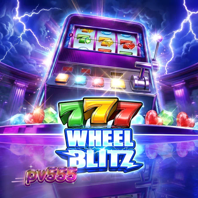 Interface do slot 777 Wheel Blitz com símbolos clássicos e rodas de bônus